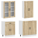 vidaXL Konyhai Egység PORTO 4 pcs Sonoma Tölgy Szerelt Fa