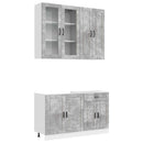 vidaXL Konyhai Egység PORTO 4 pcs Betonszürke Szerelt Fa