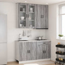 vidaXL Konyhai Egység PORTO 4 pcs Szürke Sonoma Szerelt Fa