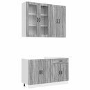 vidaXL Konyhai Egység PORTO 4 pcs Szürke Sonoma Szerelt Fa