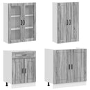 vidaXL Konyhai Egység PORTO 4 pcs Szürke Sonoma Szerelt Fa