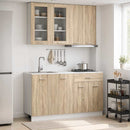 vidaXL Konyhai Egység LYON 4 pcs Sonoma Tölgy Szerelt Fa