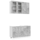 vidaXL Konyhai Egység LYON 4 pcs Betonszürke Szerelt Fa