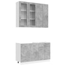 vidaXL Konyhai Egység LYON 4 pcs Betonszürke Szerelt Fa