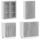 vidaXL Konyhai Egység LYON 4 pcs Szürke Sonoma Szerelt Fa