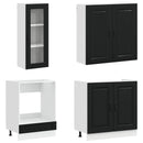 vidaXL Konyhai Egység KALMAR 8 pcs Fekete Szerelt Fa