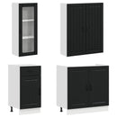 vidaXL Konyhai Egység LUCCA 8 pcs Fekete Szerelt Fa