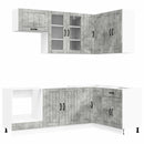 vidaXL Konyhai Egység LUCCA 8 pcs Betonszürke Szerelt Fa