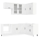 vidaXL Konyhai Egység LUCCA 8 pcs Magasfényű Fehér Szerelt Fa
