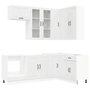 vidaXL Konyhai Egység LUCCA 8 pcs Magasfényű Fehér Szerelt Fa