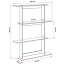 vidaXL Fali Polc Egység Szürke 100 x 20 x 126 cm Szerelt Fa