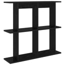vidaXL Falpolc Falra szerelhető Fekete 80 x 20 x 75 cm Szerelt Fa
