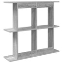 vidaXL Falpolc Falra szerelhető Szürke 80 x 20 x 75 cm Szerelt Fa