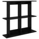 vidaXL Falpolc Falra szerelhető Fekete 100 x 20 x 75 cm Szerelt Fa