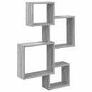vidaXL Fali Kocka Polcok Falra szerelhető Szürke 64 x 13,5 x 91,5 cm