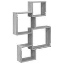 vidaXL Fali Kocka Polcok Falra szerelhető Szürke 64 x 13,5 x 91,5 cm