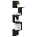 vidaXL Falpolc Falra szerelhető Fekete 32 x 21 x 107 cm Szerelt Fa