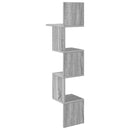 vidaXL Falpolc Falra szerelhető Szürke 32 x 21 x 107 cm Szerelt Fa