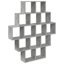 vidaXL Falpolc Betonszürke 120 x 20 x 136 cm Szerelt Fa
