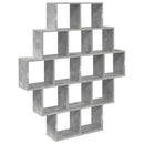 vidaXL Falpolc Betonszürke 120 x 20 x 136 cm Szerelt Fa