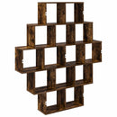 vidaXL Falpolc Füstös Tölgy 120 x 20 x 136 cm Szerelt Fa