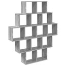 vidaXL Falpolc Szürke Sonoma 120 x 20 x 136 cm Szerelt Fa