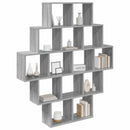 vidaXL Falpolc Szürke Sonoma 120 x 20 x 136 cm Szerelt Fa