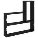 vidaXL Falpolc Fekete Tölgy 60 x 11 x 60 cm Szerelt Fa
