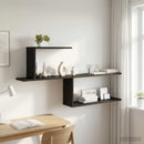 vidaXL Falpolc Fekete Tölgy 122 x 18 x 60 cm Szerelt Fa