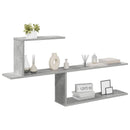 vidaXL Falpolc Betonszürke 122 x 18 x 60 cm Szerelt Fa