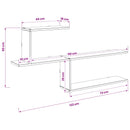 vidaXL Falpolc Betonszürke 122 x 18 x 60 cm Szerelt Fa