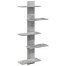 vidaXL Falra Szerelhető Polc Betonszürke 48,5 x 15 x 101 cm Szerelt Fa