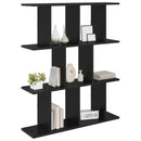 vidaXL Falpolc Fekete Tölgy 80 x 20 x 96 cm Szerelt Fa