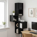 vidaXL Fali Sarok Polc Fekete Tölgy 48 x 48 x 120 cm Szerelt Fa