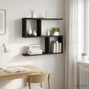 vidaXL Falpolc Fekete Tölgy 60 x 12 x 50,5 cm Szerelt Fa