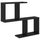 vidaXL Falpolc Fekete Tölgy 60 x 12 x 50,5 cm Szerelt Fa