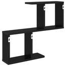 vidaXL Falpolc Fekete Tölgy 60 x 12 x 50,5 cm Szerelt Fa