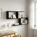 vidaXL Falpolc Fekete Tölgy 100 x 12 x 50,5 cm Szerelt Fa