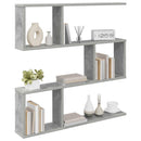 vidaXL Falpolc Betonszürke 80 x 12 x 79,5 cm Szerelt Fa