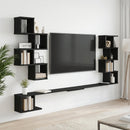 vidaXL Fali TV polc Fekete Tölgy 180 x 15 x 94 cm Szerelt Fa
