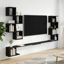 vidaXL Fali TV polc Fekete Tölgy 200 x 15 x 94 cm Szerelt Fa