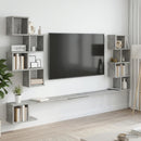 vidaXL Fali TV polc Betonszürke 200 x 15 x 94 cm Szerelt Fa
