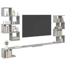 vidaXL Fali TV polc Betonszürke 200 x 15 x 94 cm Szerelt Fa