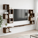 vidaXL Fali TV polc Füstös Tölgy 200 x 15 x 94 cm Szerelt Fa
