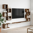 vidaXL Fali TV polc Antik Fa 200 x 15 x 94 cm Szerelt Fa