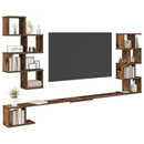 vidaXL Fali TV polc Antik Fa 200 x 15 x 94 cm Szerelt Fa