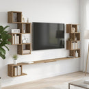 vidaXL Fali TV polc Kézműves Tölgy 200 x 15 x 94 cm Szerelt Fa