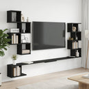 vidaXL Fali TV polc Fekete Tölgy 160 x 15 x 94 cm Szerelt Fa