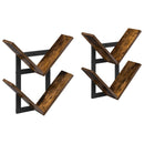 vidaXL Falra Szerelhető Polc 2 pcs Füstös Tölgy 43 x 15 x 47 cm