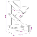 vidaXL Faszerkezet Könyvespolc 3-Szintes 30 x 18 x 48 cm Szerelt Fa